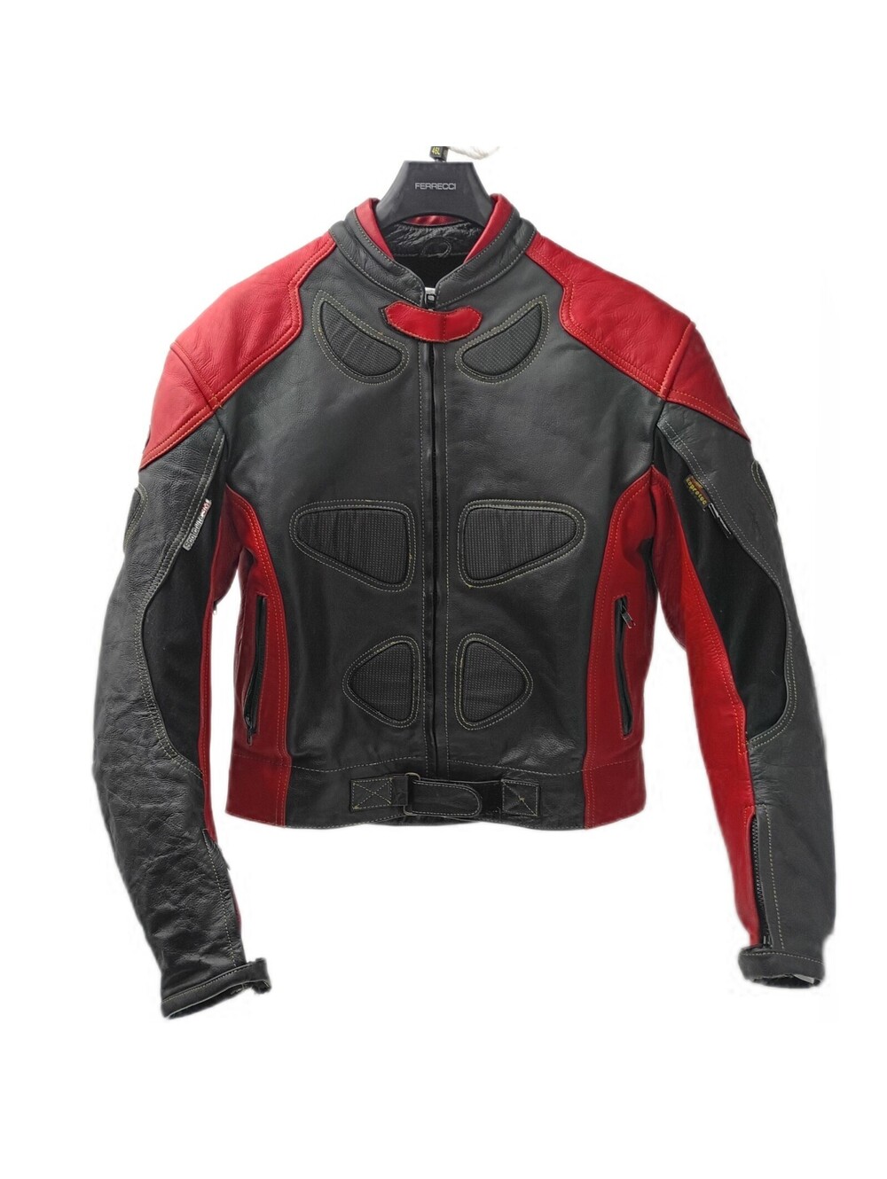 Vintage Top Gear Racing Leather Jacket Men’s 48 Schoeller Keprotec CE Armor Red
